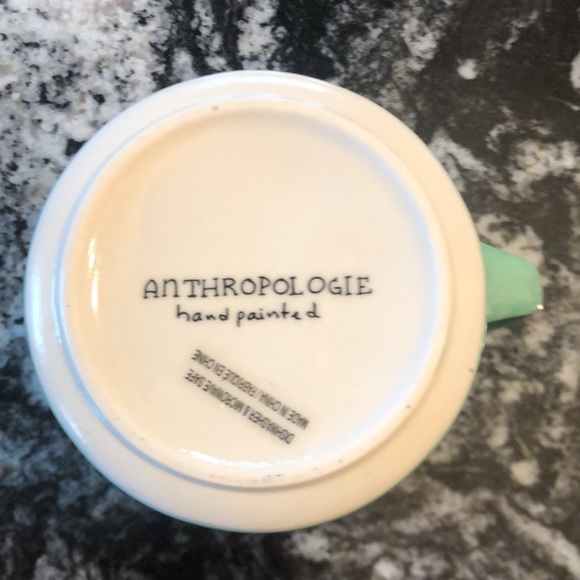Anthropologie Hand Painted Colorway Mint Green Monogram “S” Coffee Mug - Picture 4 of 4